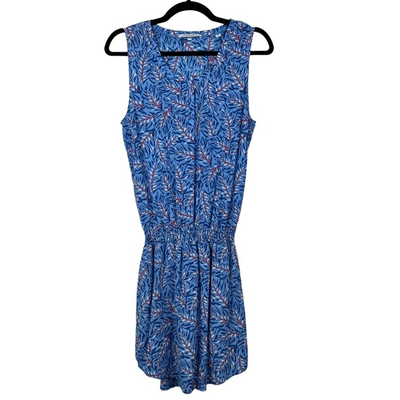Anthropologie Women's Size S Bella Luxx Silk Blend Smocked Waist Tank Dress Blue - Picture 1 of 7